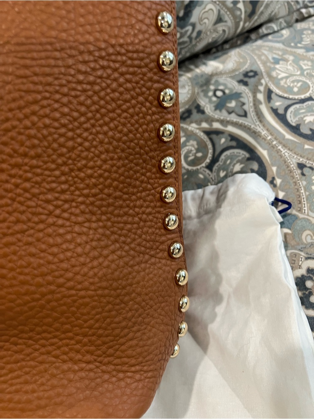 Rebecca Minkoff Tan Pebbled Leather Tote with Stud Accents - Picture 6 of 8